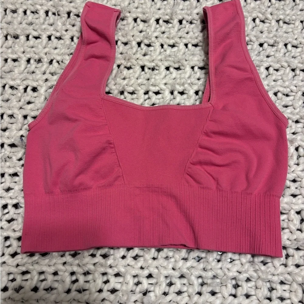Free People Movement Square Neck Good Karma In Pink